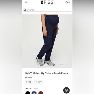 Figs maternity scrub pants- Navy XS Petite